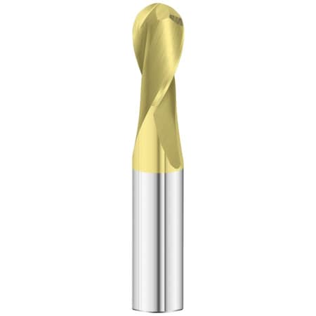 Fullerton Tool 2-Flute - 30 Degree Helix - 3215 GP End Mills, TIN, RH Spiral, Ball, Standard, 11/32 30548